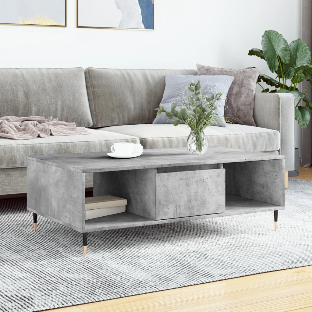 Sofabord betongrå 104x60x35 cm træmateriale
