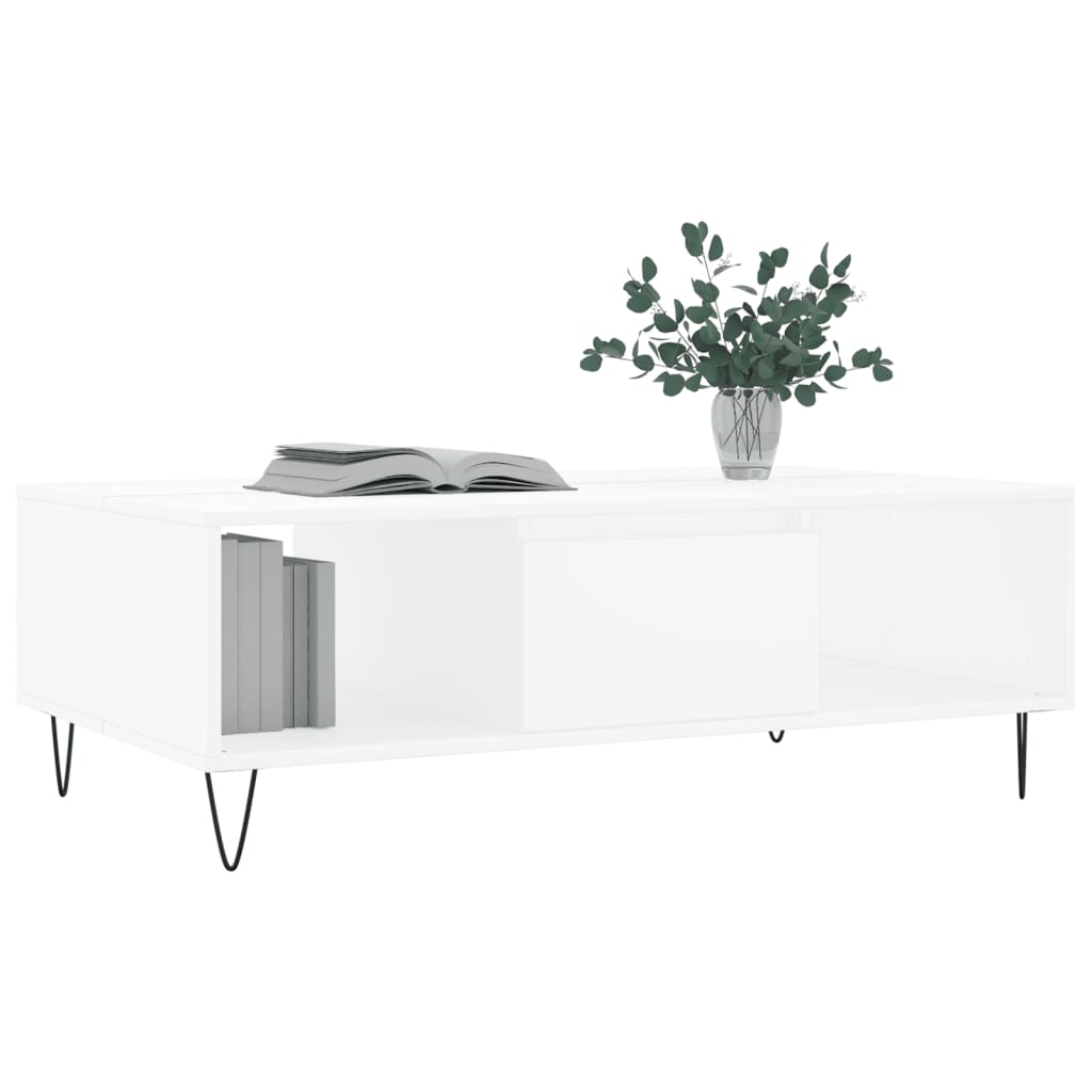 Sofabord Hvid 104x60x35 cm Træ Materiale