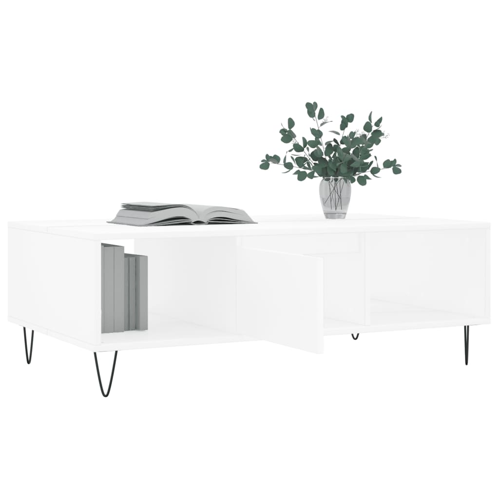 Sofabord Hvid 104x60x35 cm Træ Materiale