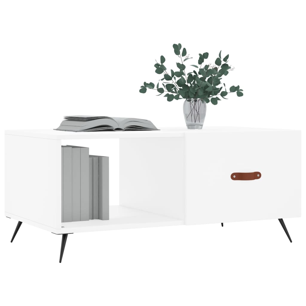 Sofabord Hvid 90x50x40 cm Træ Materiale