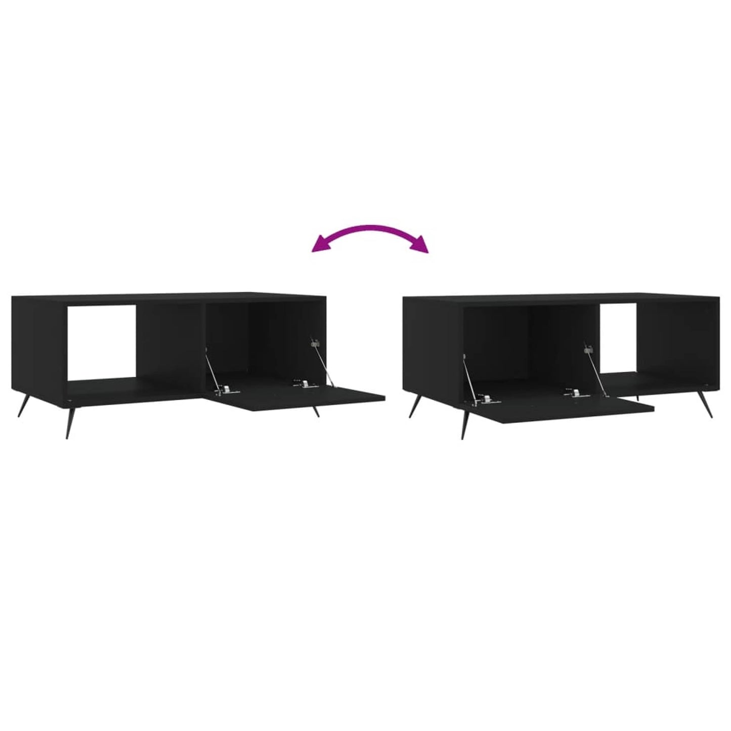 Sofabord Sort 90x50x40 cm Træ Materiale