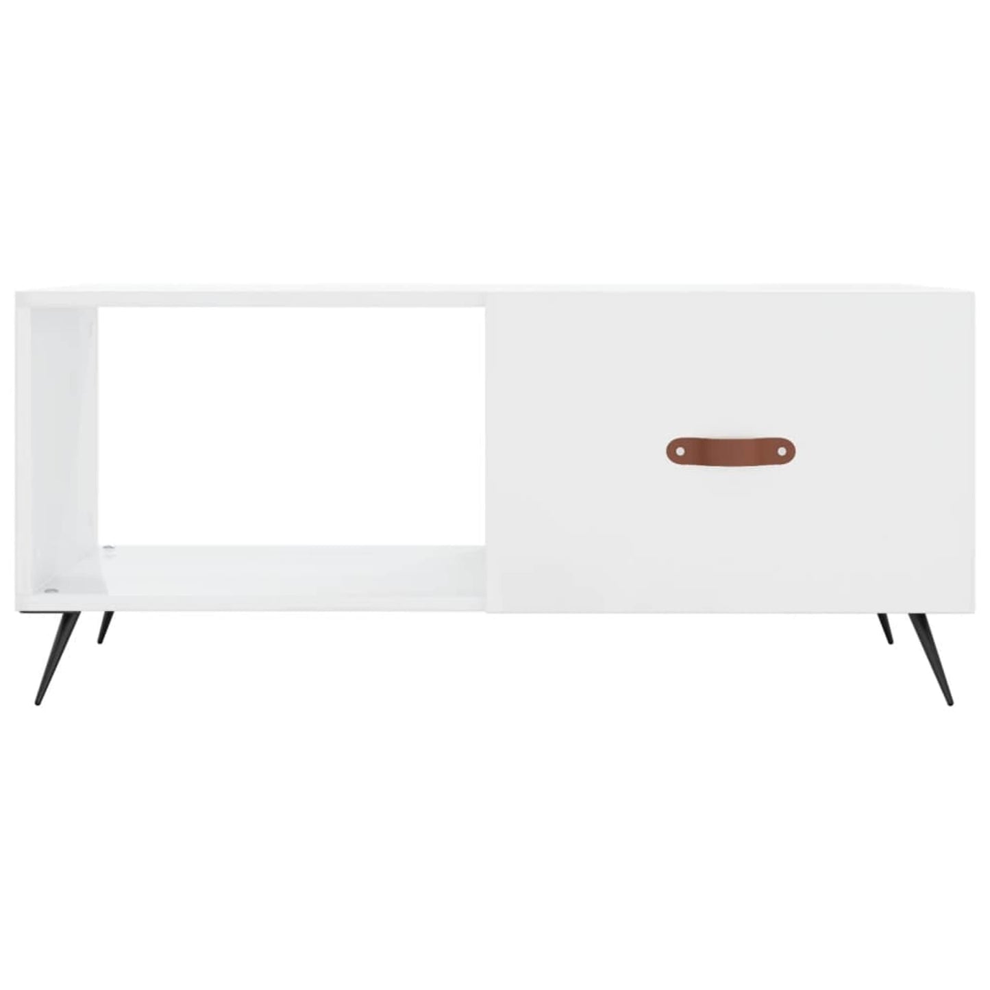 Sofabord højglans hvid 90x50x40 cm træmateriale