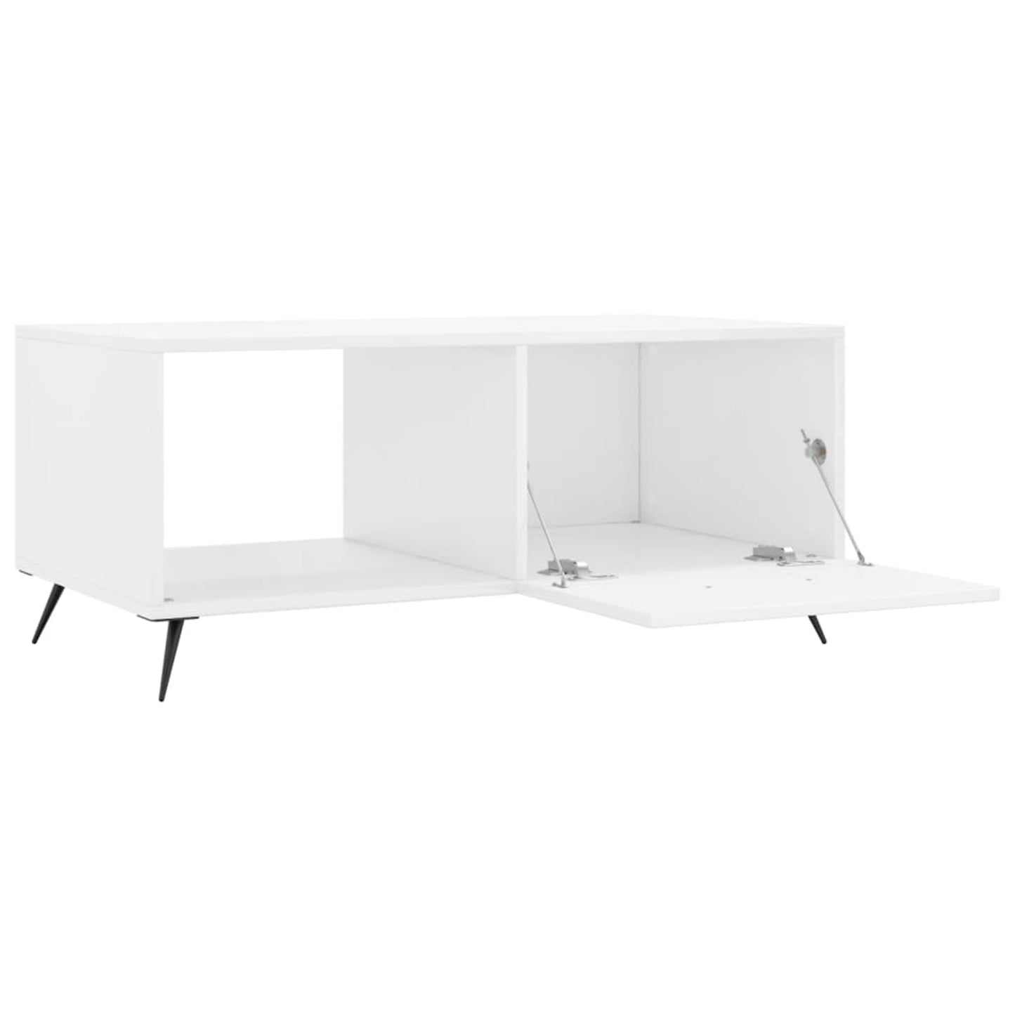 Sofabord højglans hvid 90x50x40 cm træmateriale
