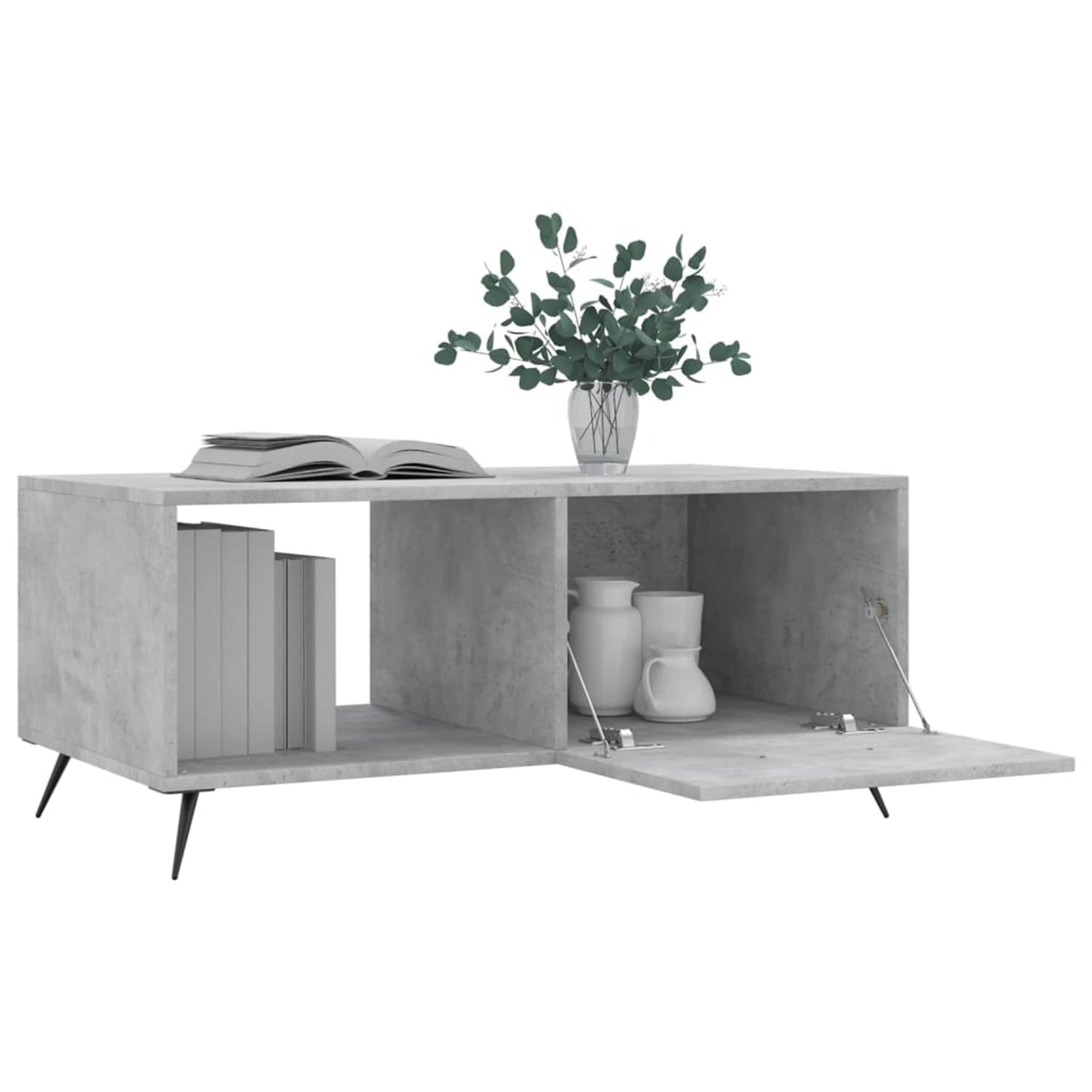Sofabord betongrå 90x50x40 cm træmateriale