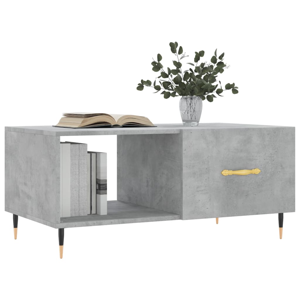 Sofabord betongrå 90x50x40 cm træmateriale