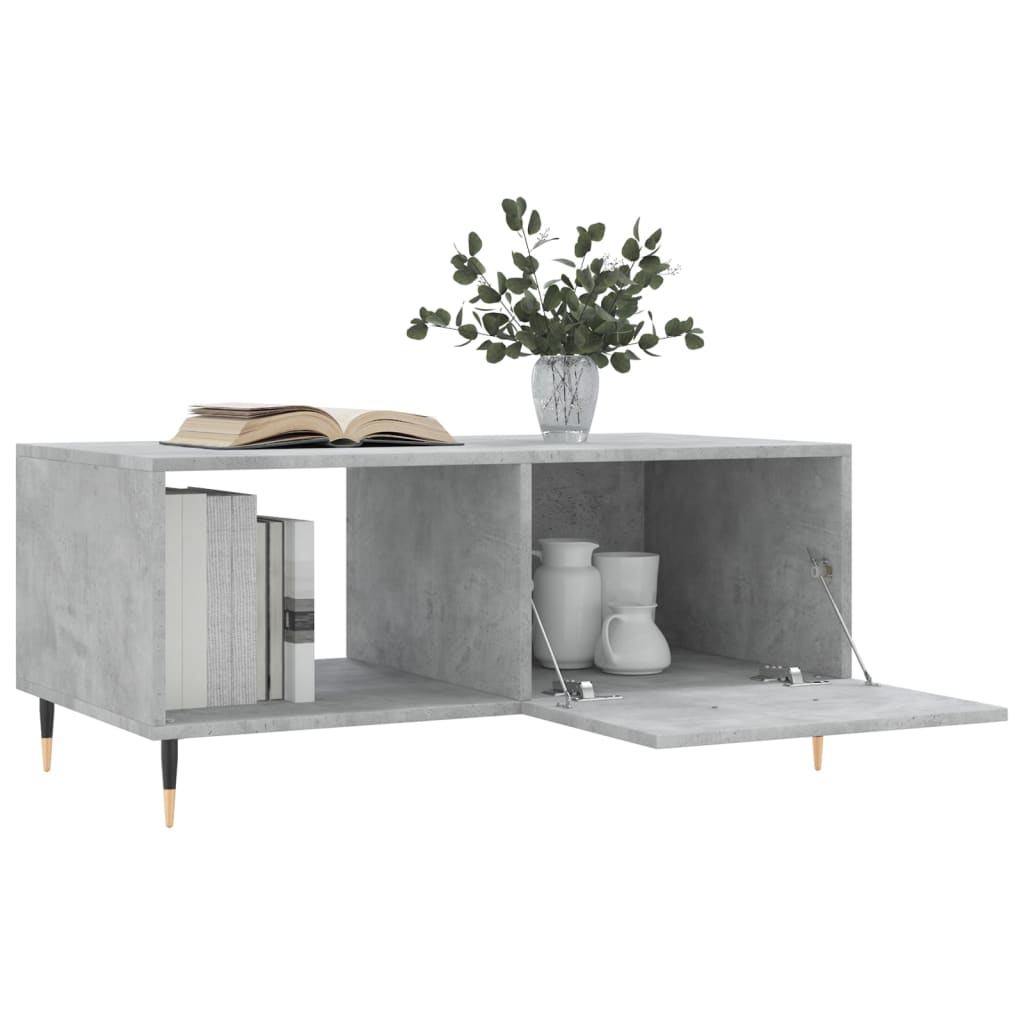 Sofabord betongrå 90x50x40 cm træmateriale