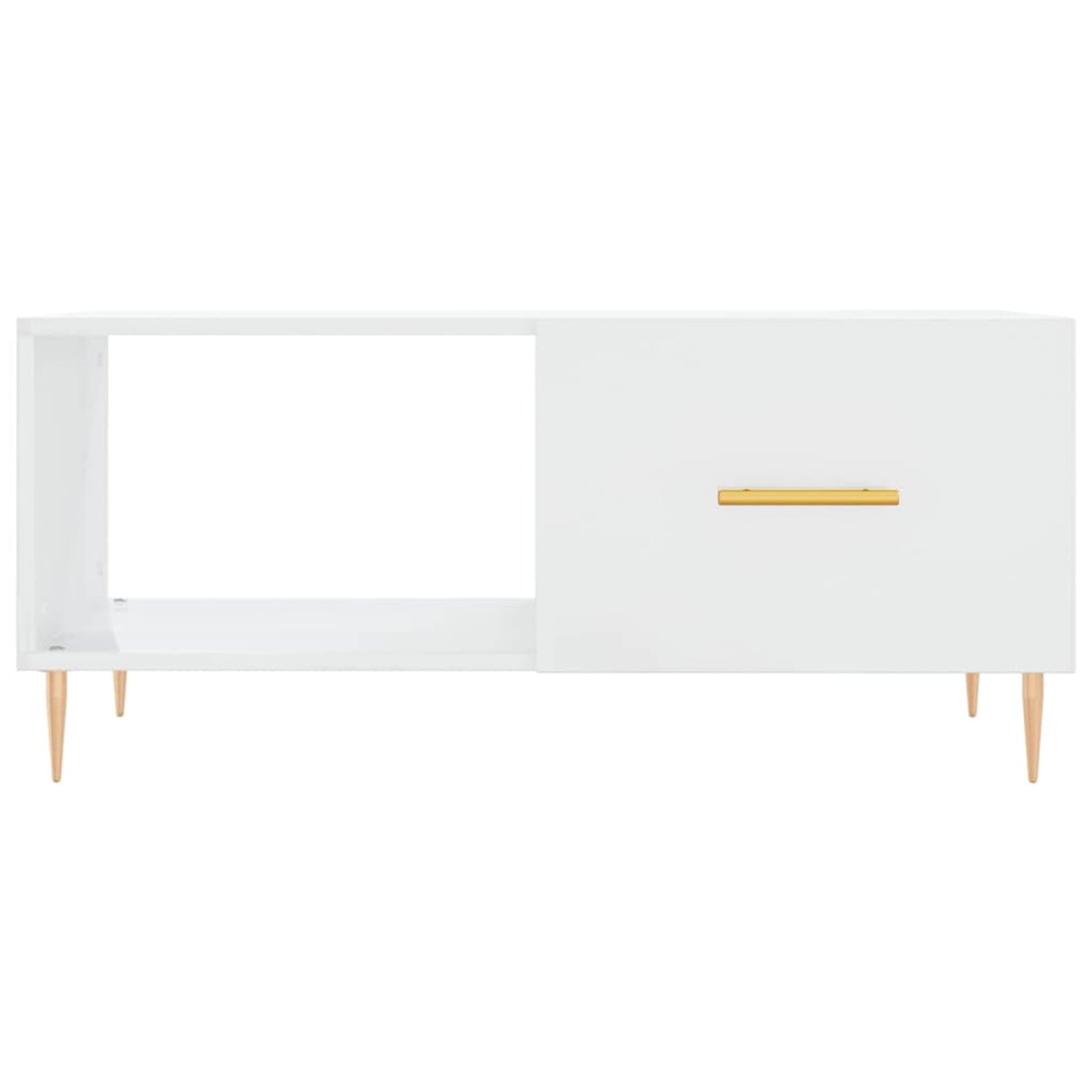 Sofabord højglans hvid 90x50x40 cm træmateriale
