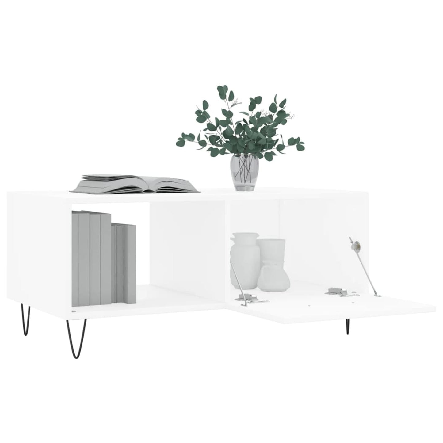 Sofabord Hvid 90x50x40 cm Træ Materiale