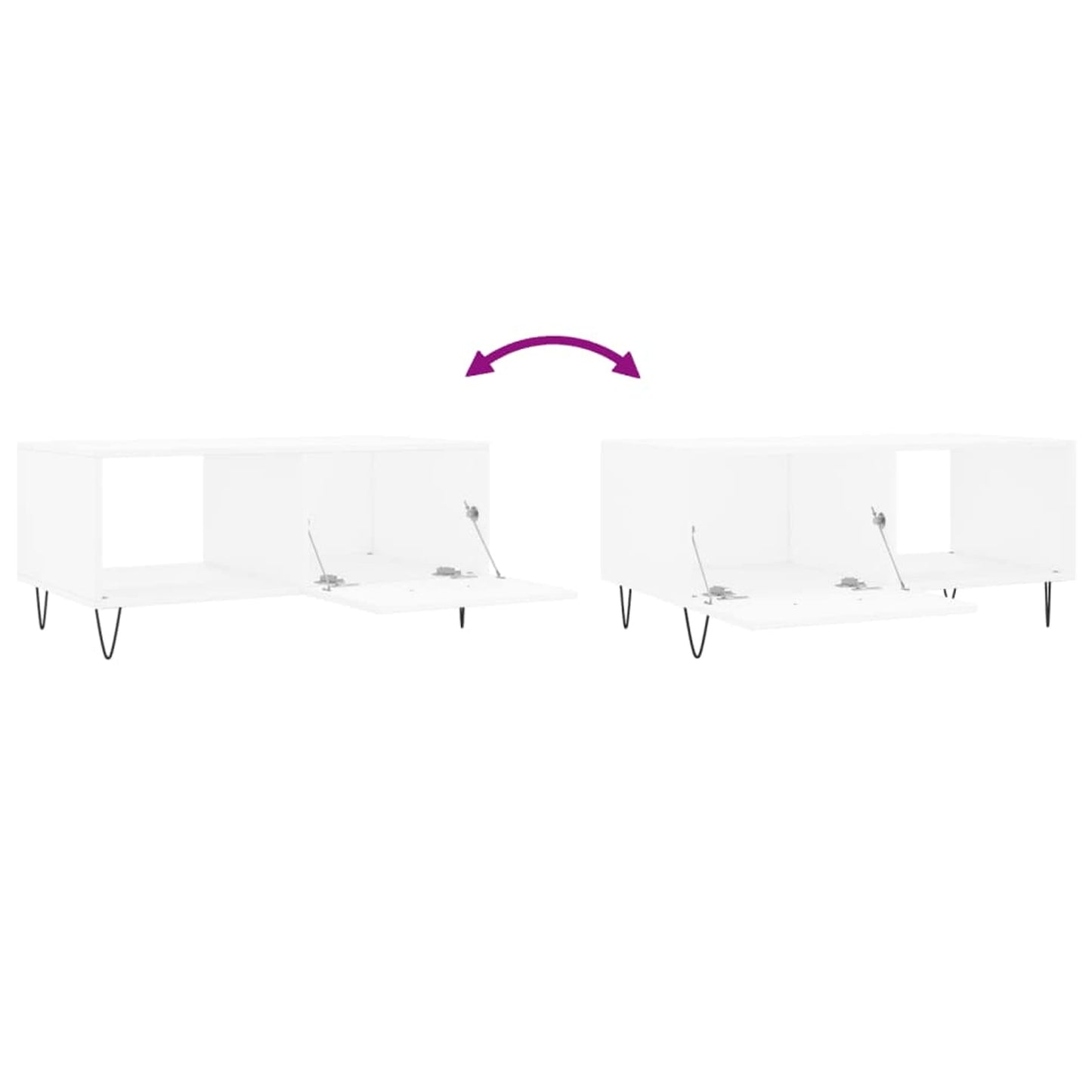 Sofabord Hvid 90x50x40 cm Træ Materiale