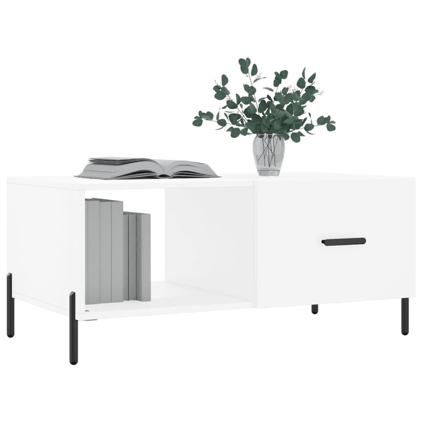 Sofabord Hvid 90x50x40 cm Træ Materiale