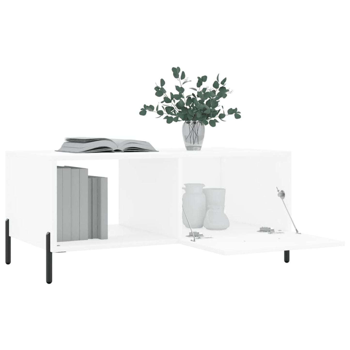 Sofabord Hvid 90x50x40 cm Træ Materiale