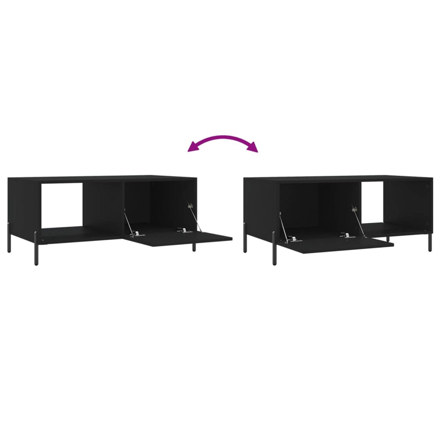 Sofabord Sort 90x50x40 cm Træ Materiale