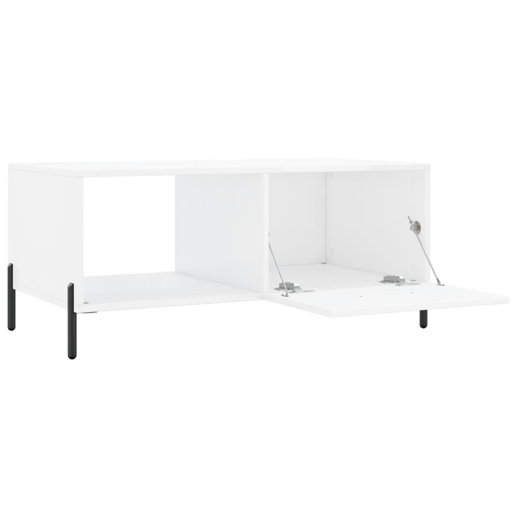 Sofabord højglans hvid 90x50x40 cm træmateriale
