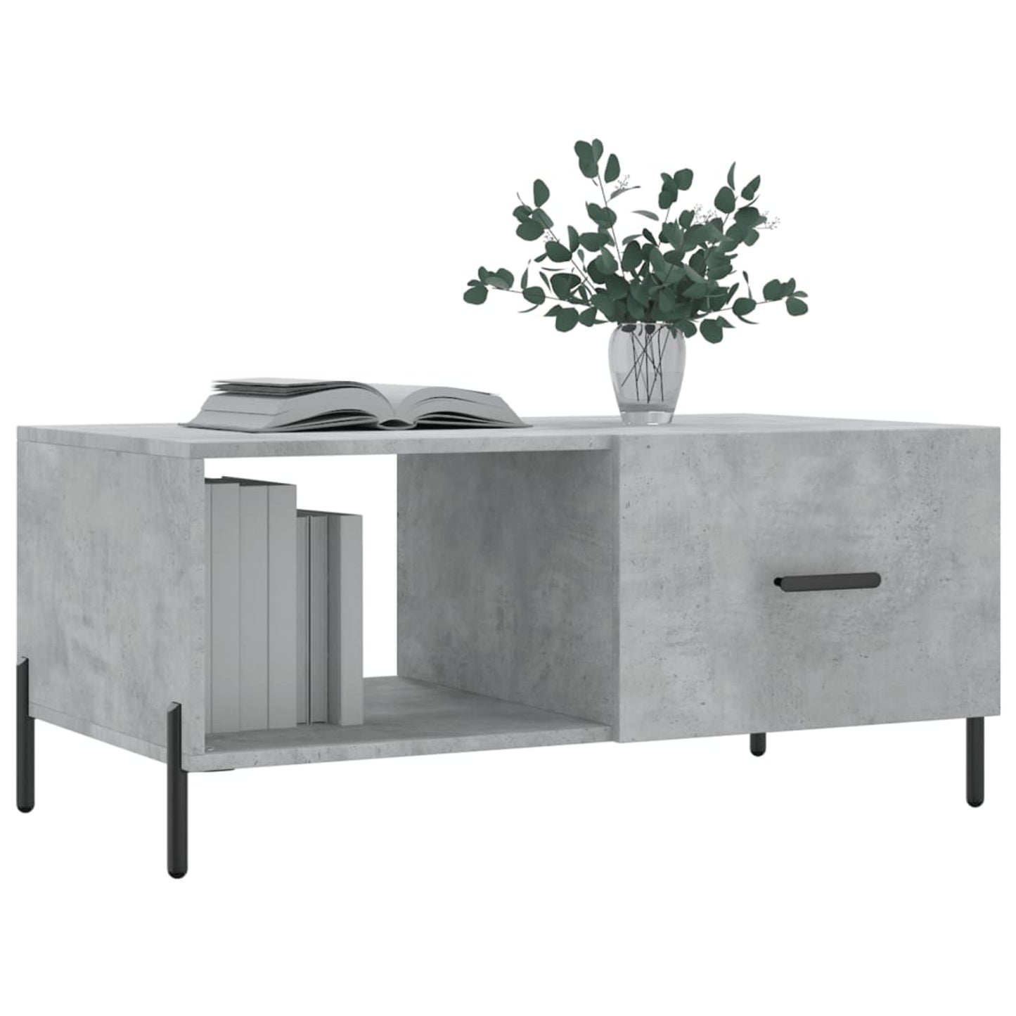 Sofabord betongrå 90x50x40 cm træmateriale