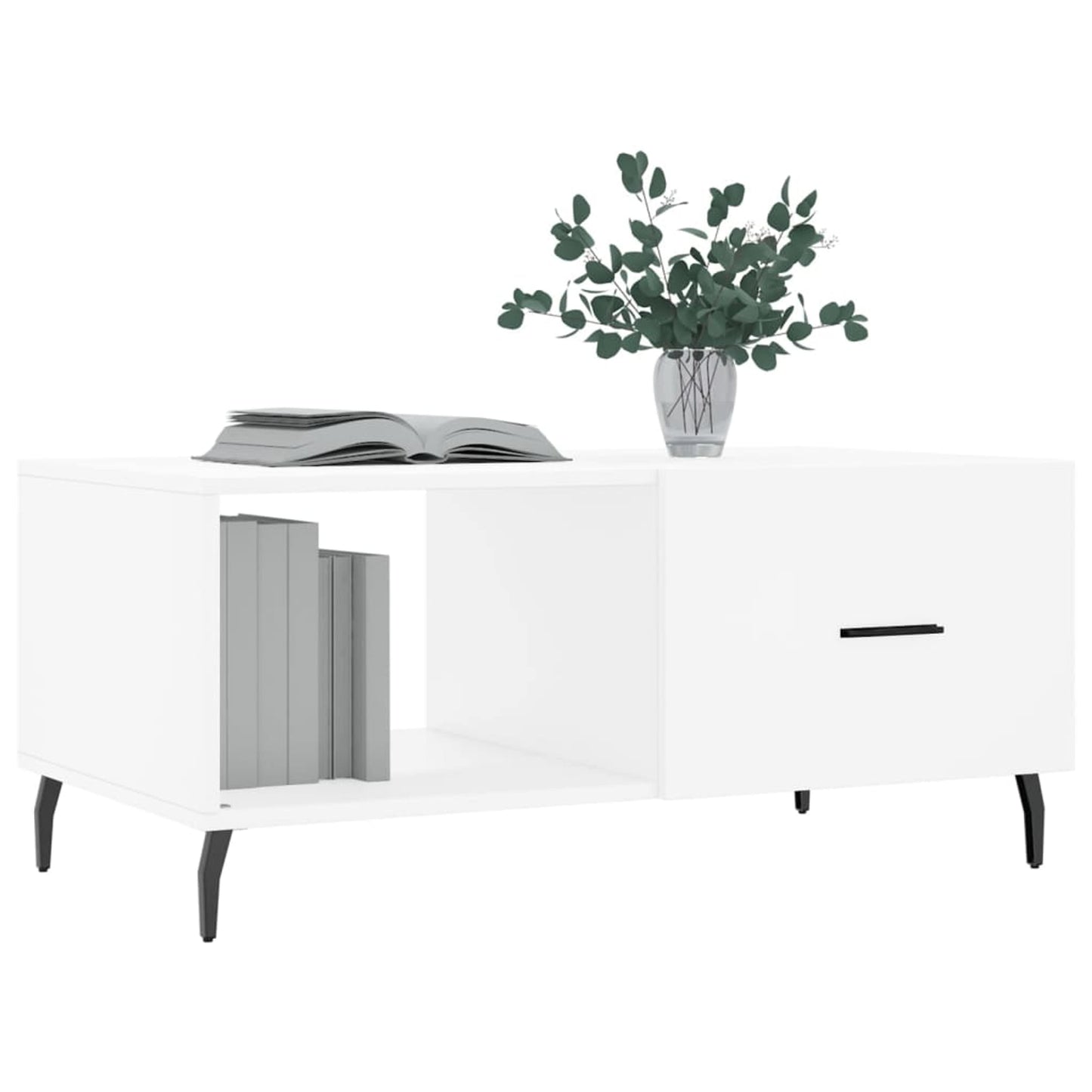 Sofabord Hvid 90x50x40 cm Træ Materiale