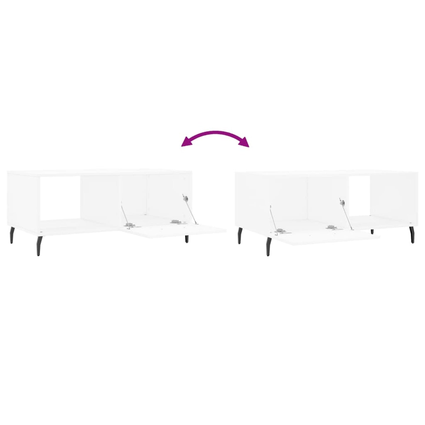Sofabord Hvid 90x50x40 cm Træ Materiale