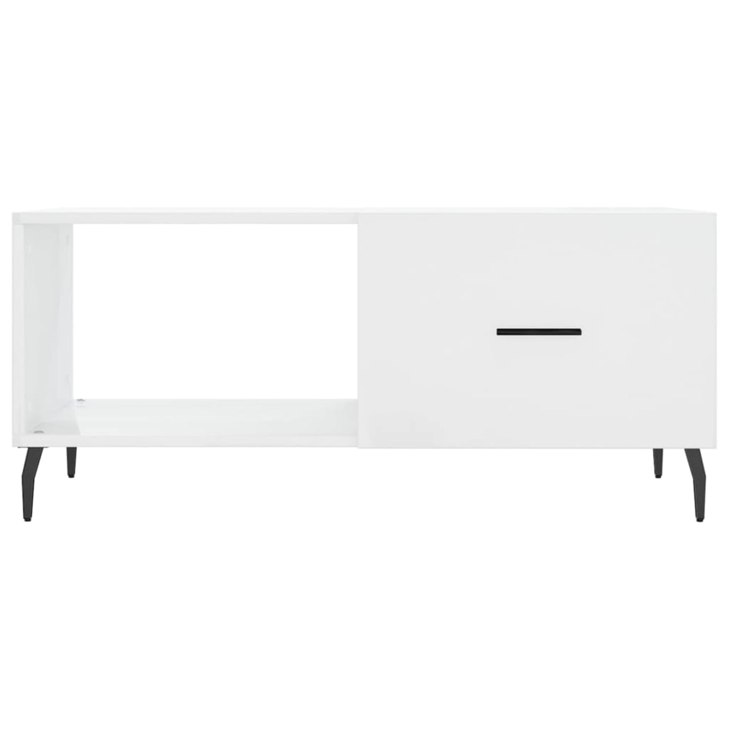 Sofabord højglans hvid 90x50x40 cm træmateriale