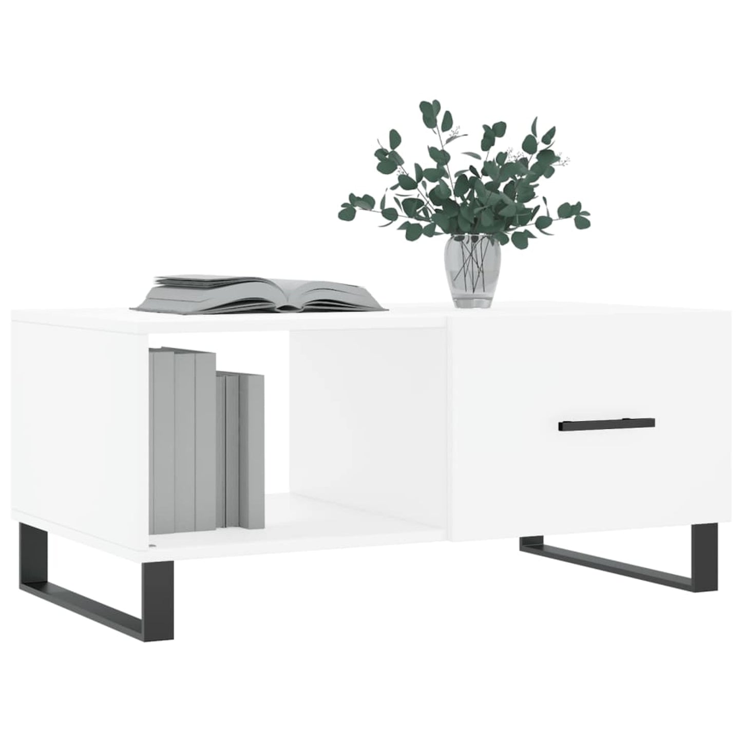 Sofabord Hvid 90x50x40 cm Træ Materiale