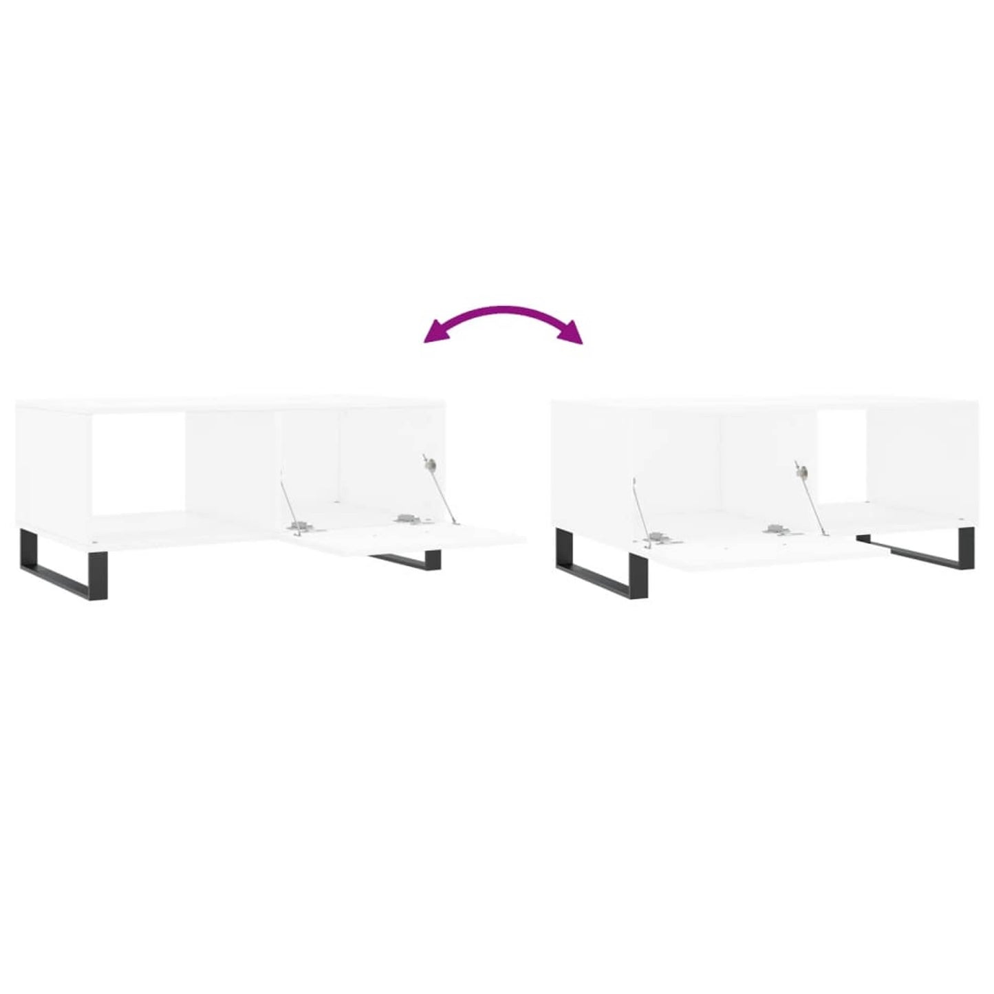 Sofabord Hvid 90x50x40 cm Træ Materiale