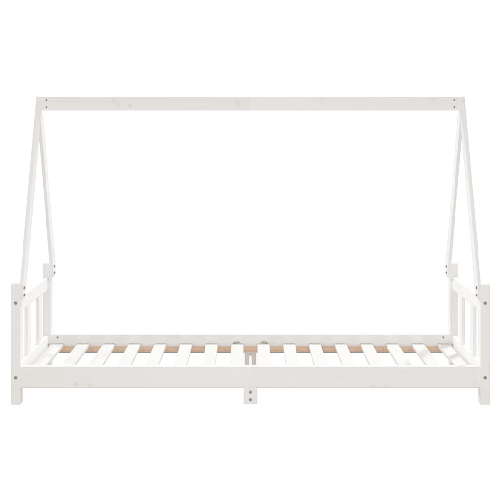 Børneseng hvid 90x200 cm massiv fyrretræ