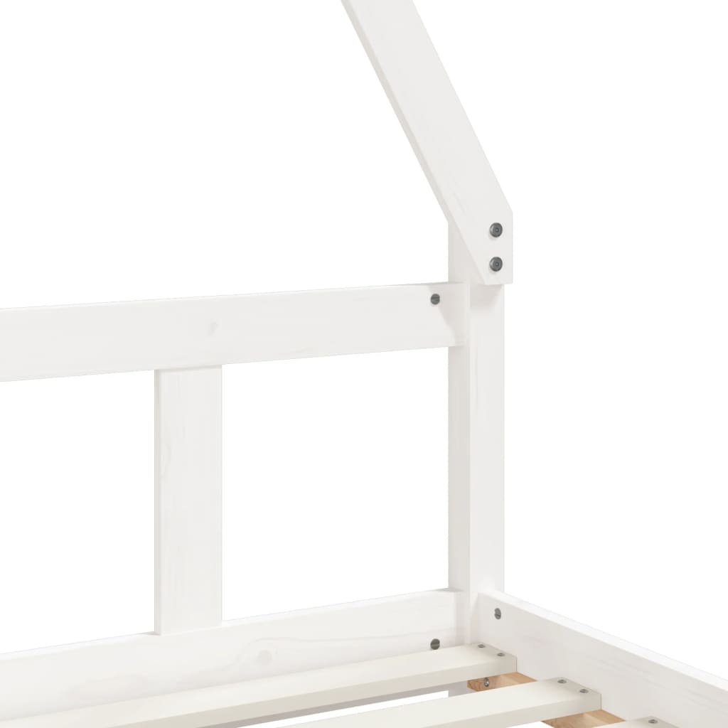 Børneseng hvid 90x200 cm massiv fyrretræ