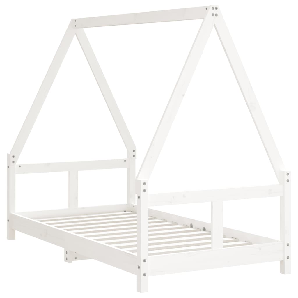 Børneseng hvid 80x160 cm massiv fyrretræ