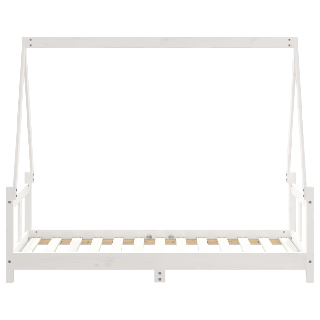 Børneseng hvid 80x160 cm massiv fyrretræ