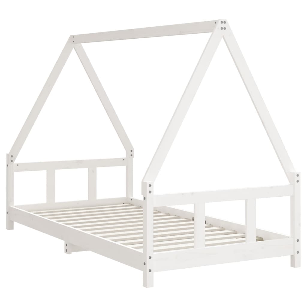 Børneseng hvid 90x190 cm massiv fyrretræ