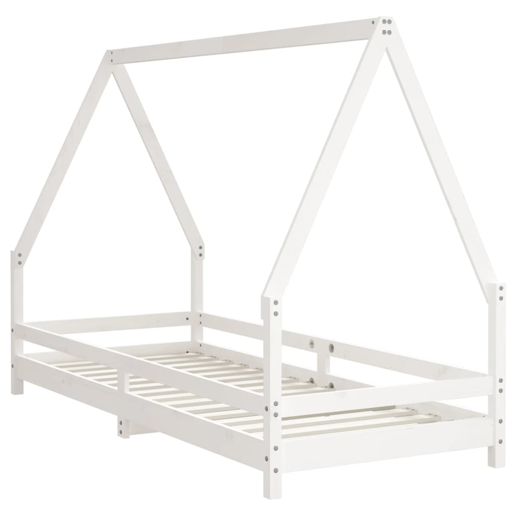 Børneseng hvid 80x200 cm massiv fyrretræ