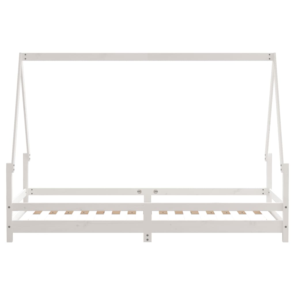 Børneseng hvid 80x200 cm massiv fyrretræ