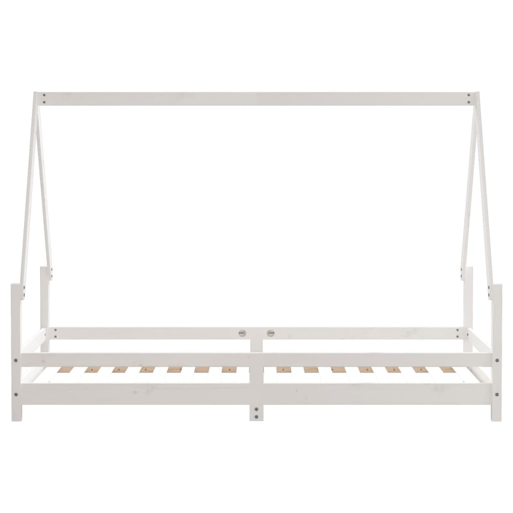 Børneseng hvid 90x200 cm massiv fyrretræ