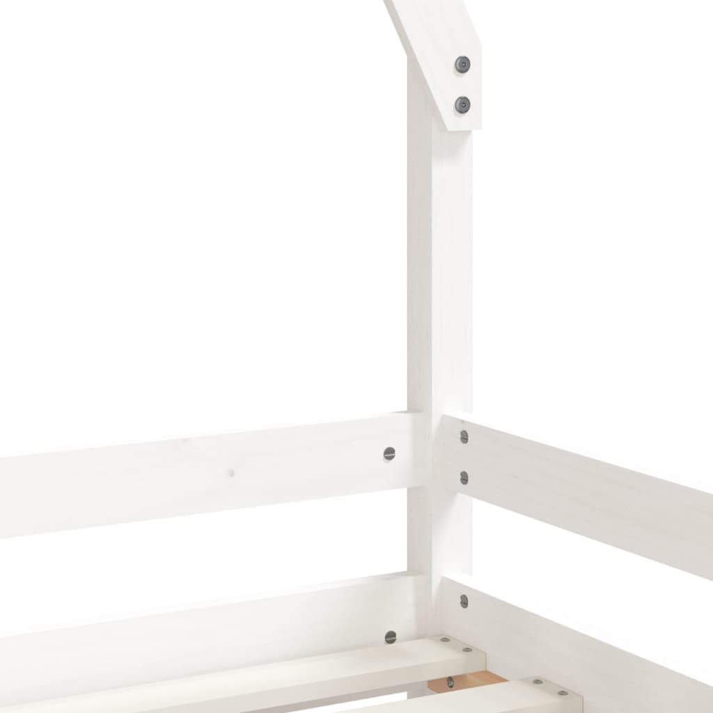 Børneseng hvid 70x140 cm massiv fyrretræ
