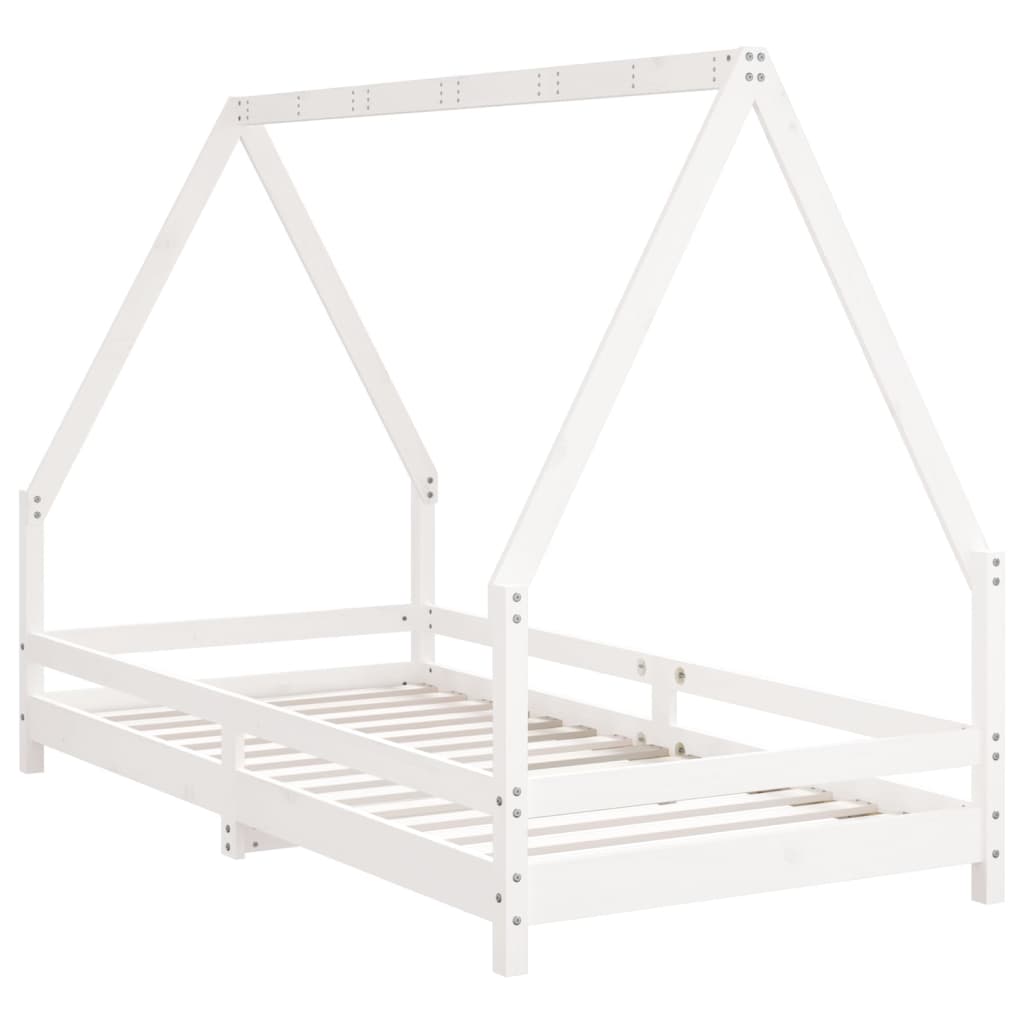 Børneseng hvid 90x190 cm massiv fyrretræ