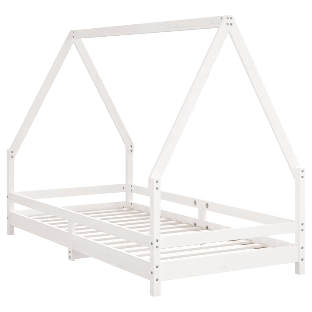 Børneseng hvid 90x190 cm massiv fyrretræ