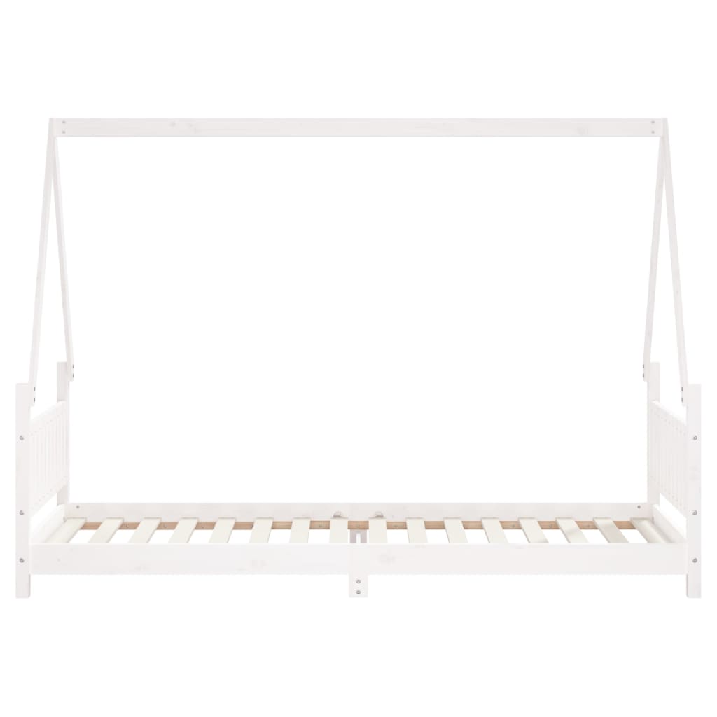 Børneseng hvid 80x200 cm massiv fyrretræ