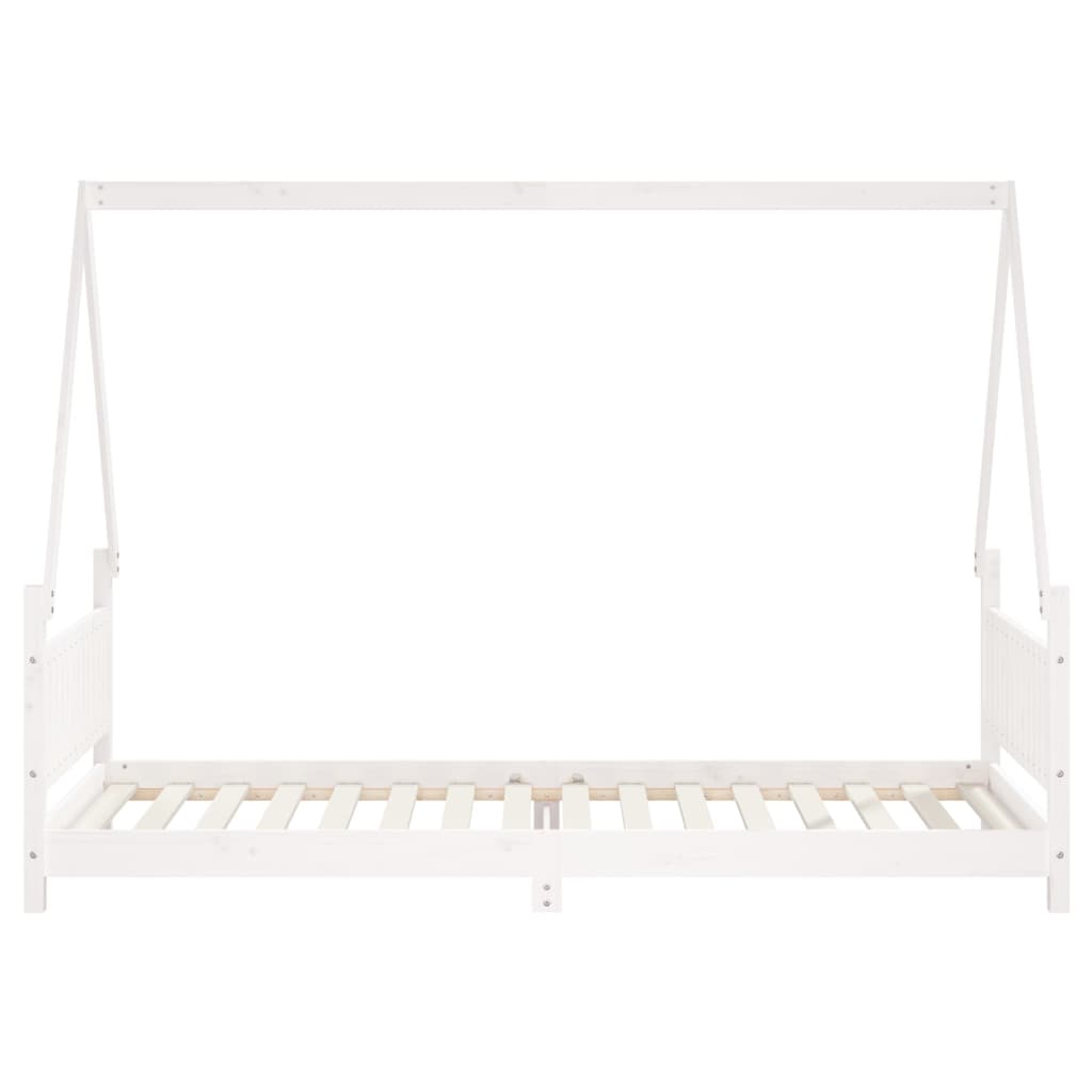 Børneseng hvid 90x200 cm massiv fyrretræ