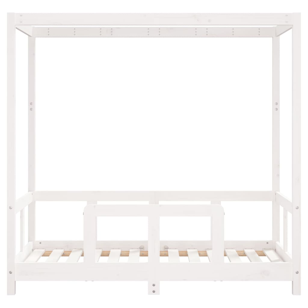 Børneseng hvid 70x140 cm massiv fyrretræ
