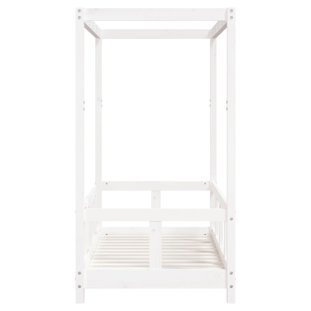 Børneseng hvid 70x140 cm massiv fyrretræ