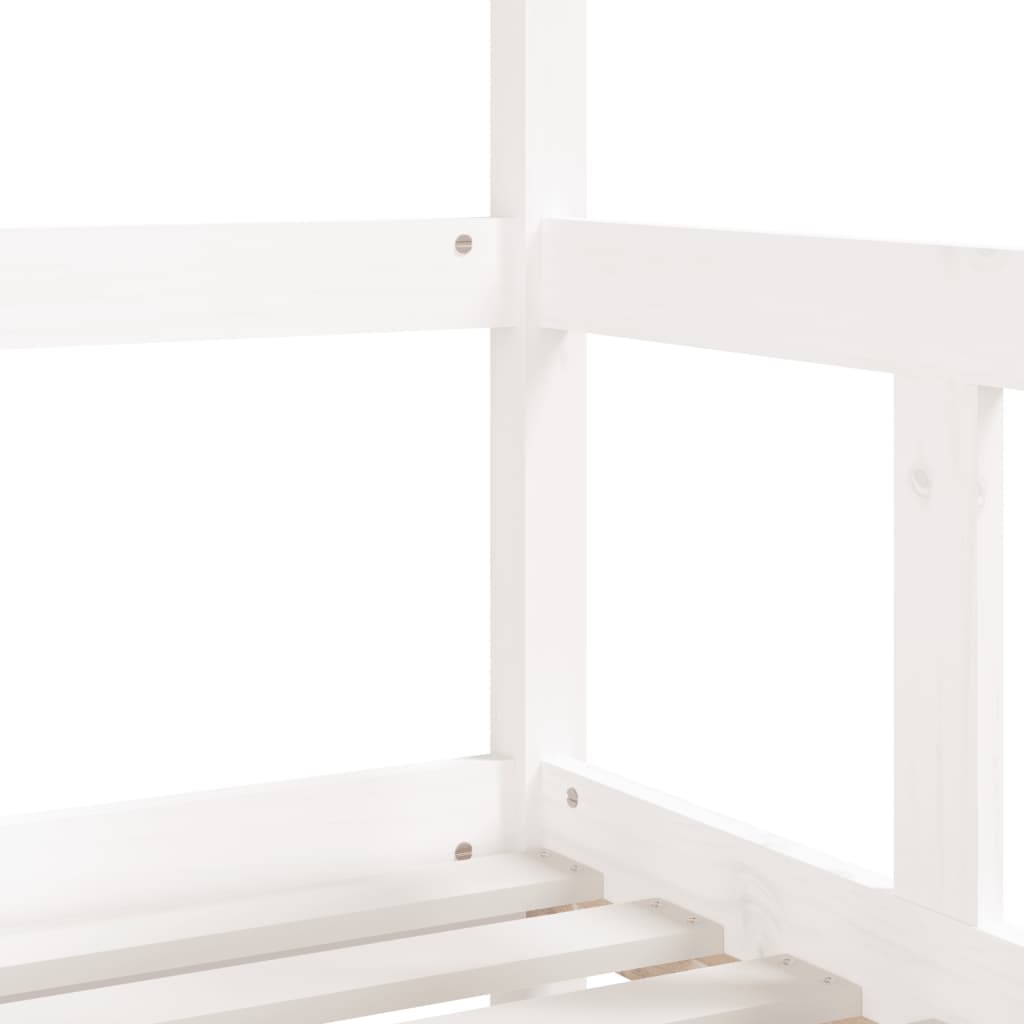 Børneseng hvid 70x140 cm massiv fyrretræ