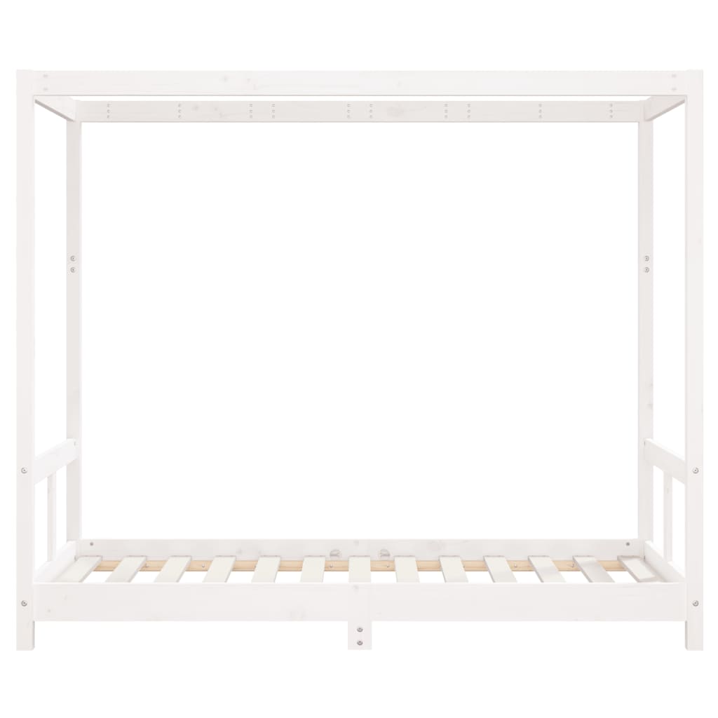 Børneseng hvid 80x160 cm massiv fyrretræ