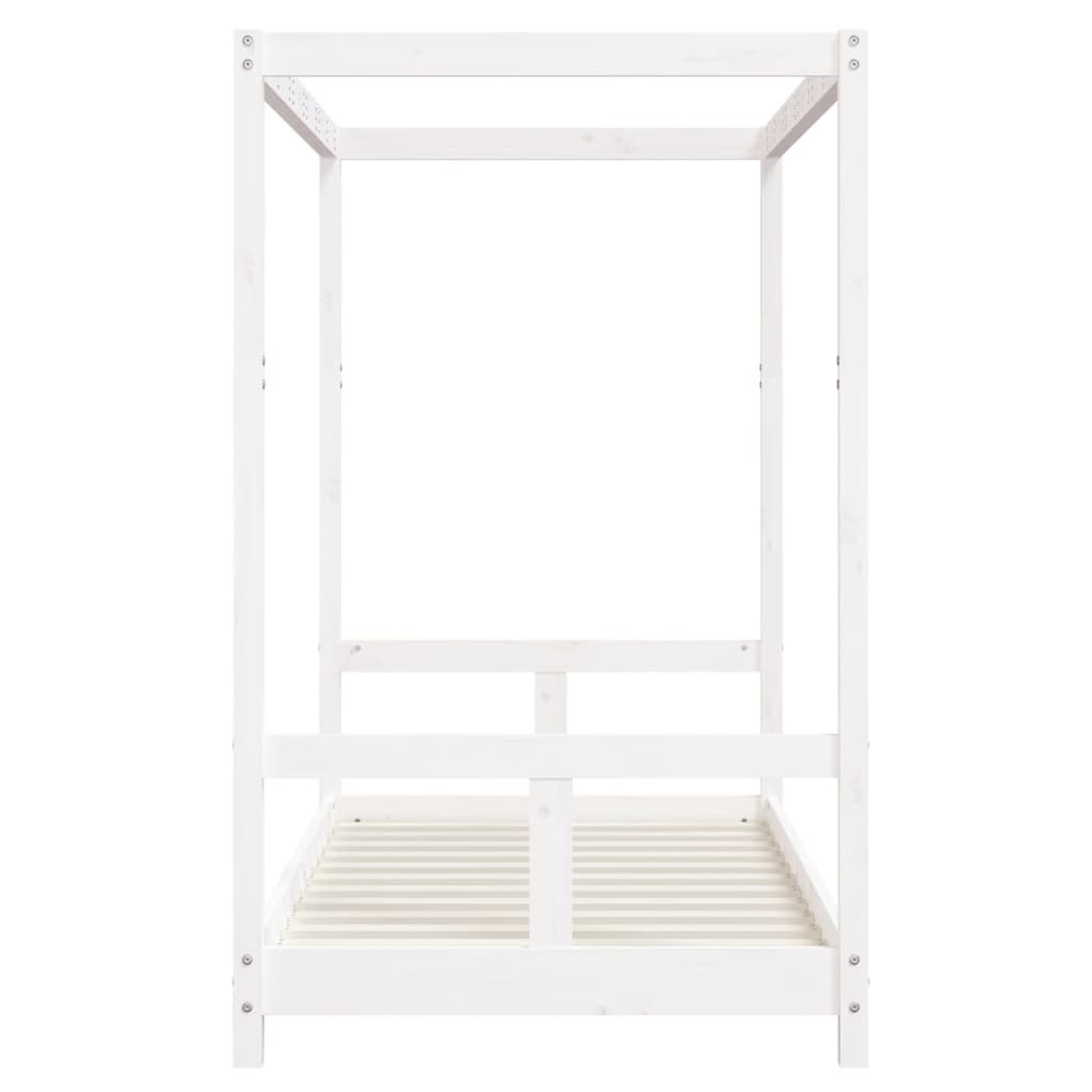 Børneseng hvid 80x160 cm massiv fyrretræ
