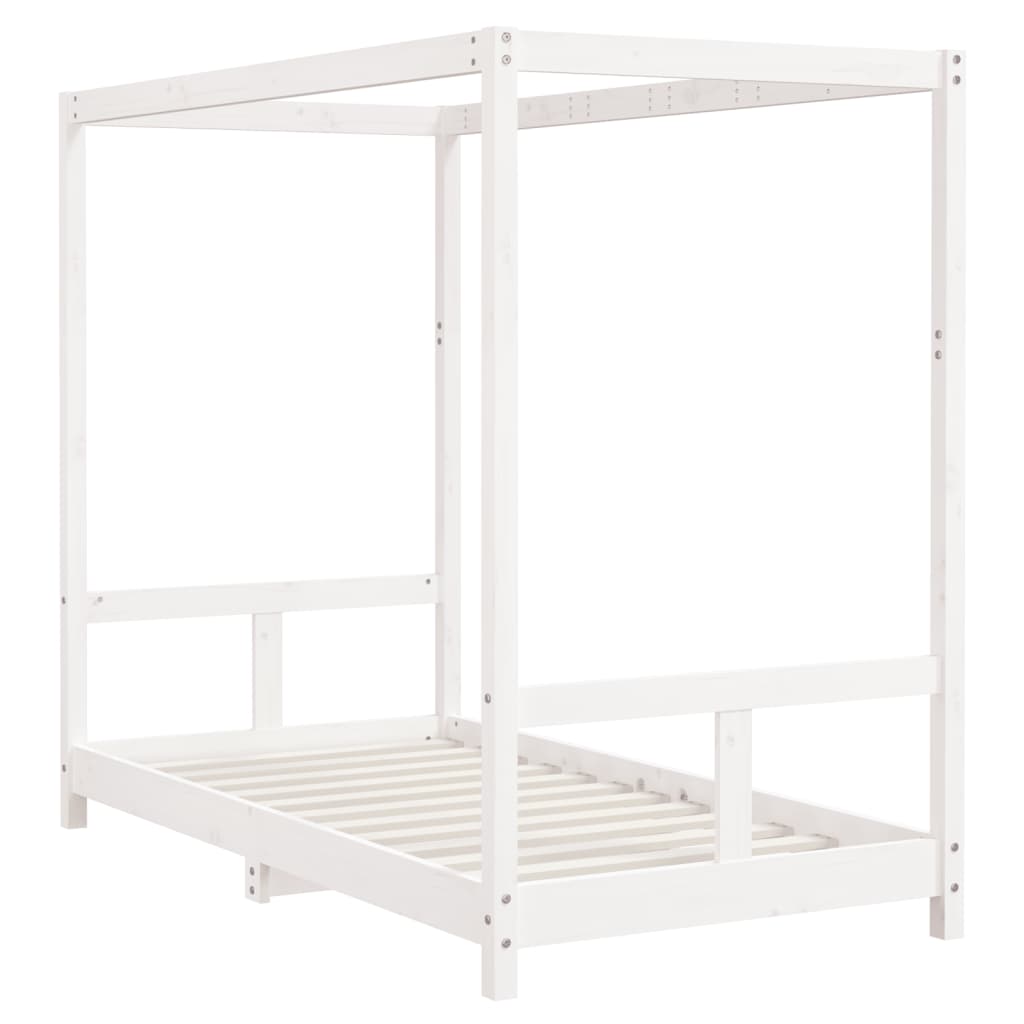 Børneseng hvid 80x160 cm massiv fyrretræ