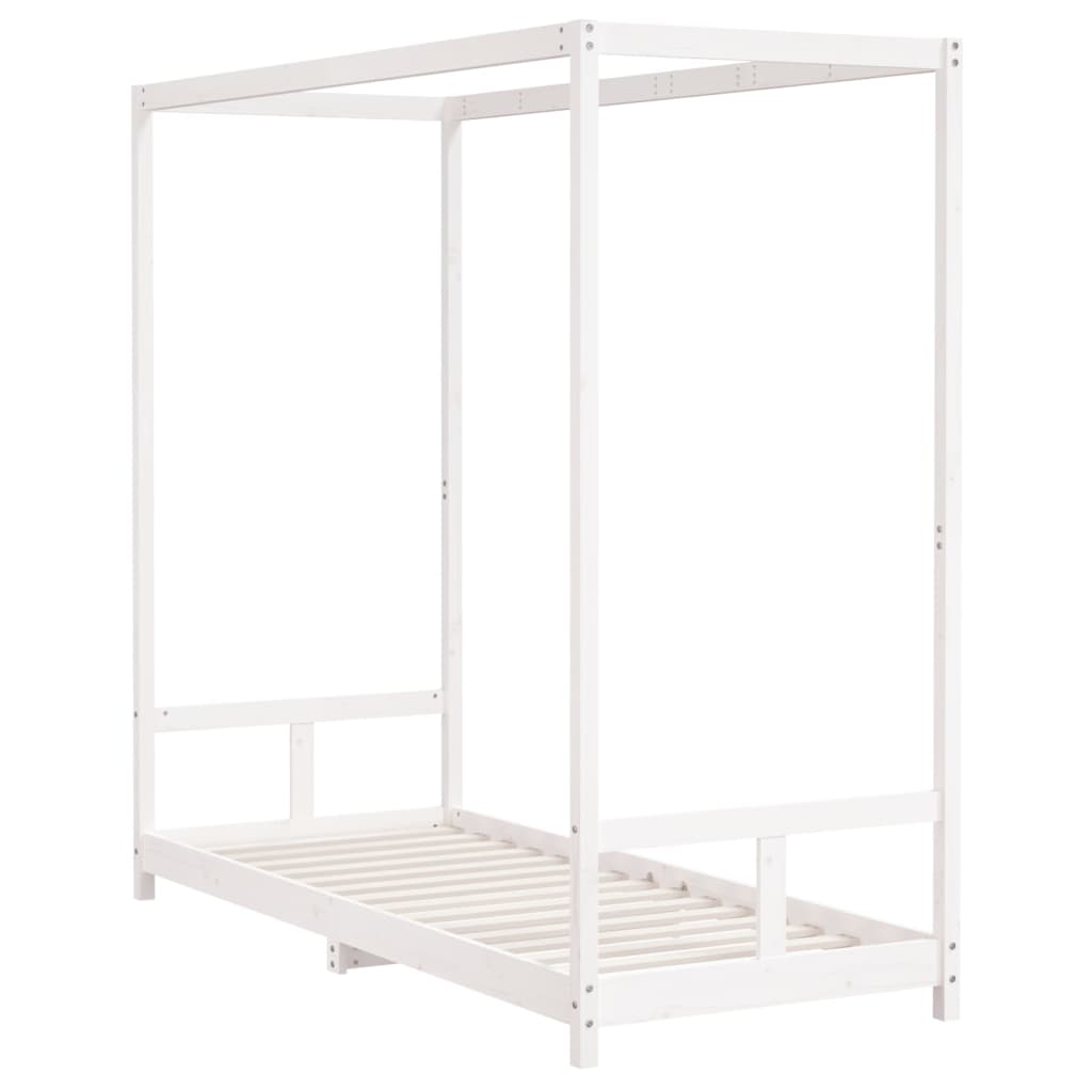Børneseng hvid 80x200 cm massiv fyrretræ