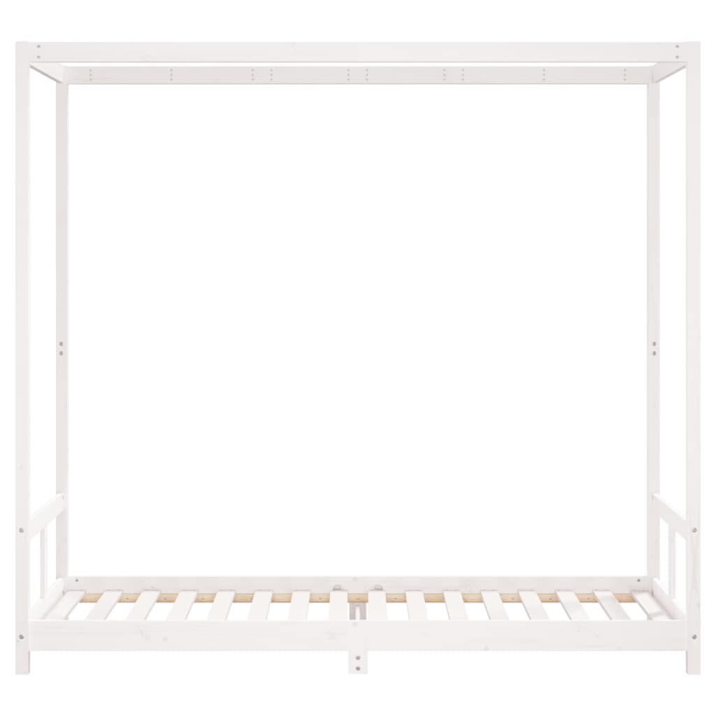 Børneseng hvid 80x200 cm massiv fyrretræ