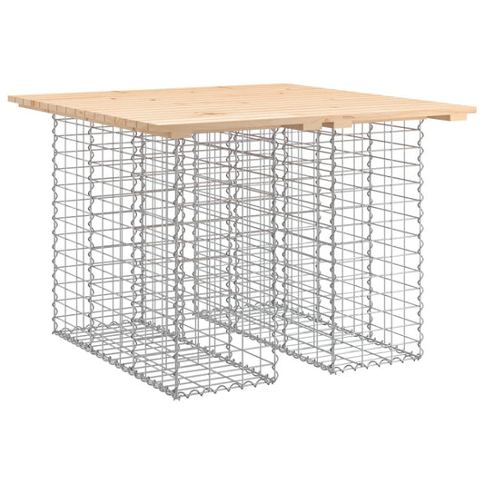 Gartentisch aus Gabionen 100x102x72 cm Massivholz Kiefer