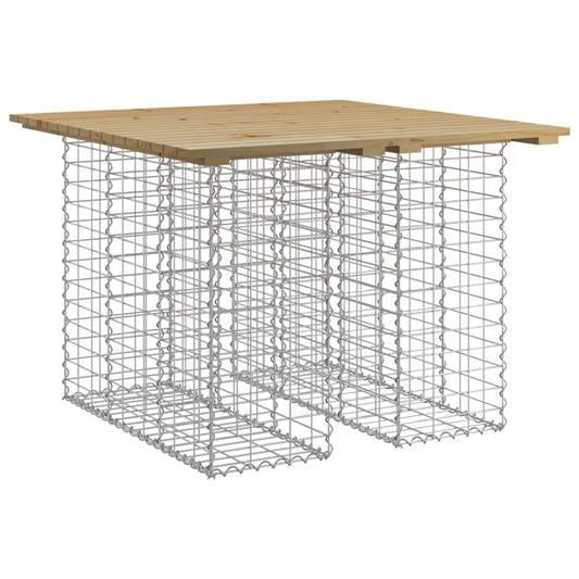 Gartentisch aus Gabionen 100x102x72 cm Kiefernholz Imprägniert