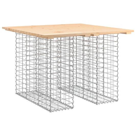 Gartentisch aus Gabionen 100x102x72 cm Massivholz Kiefer