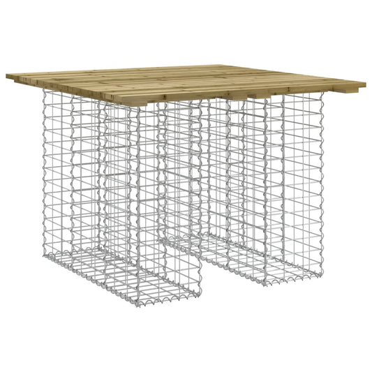 Gartentisch aus Gabionen 100x102x72 cm Kiefernholz Imprägniert