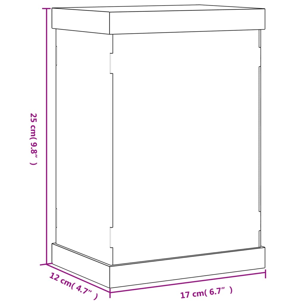 Vitrine gennemsigtig 17x12x25 cm Akryl