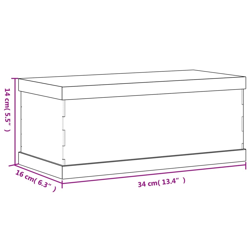 Vitrine gennemsigtig 34x16x14 cm Akryl